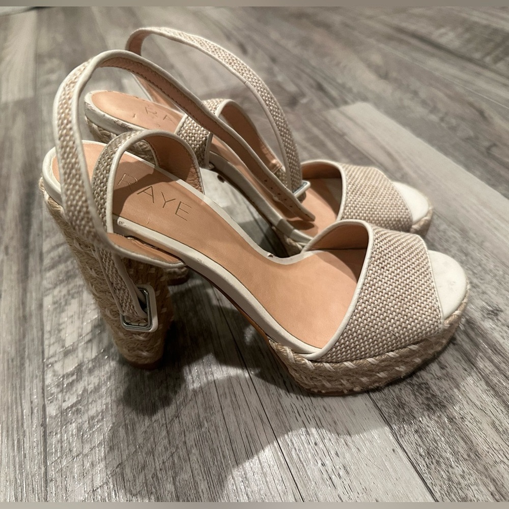 RAYE Natural Raffia Platform Wedge Sandals with Ankle Strap - Picture 3 of 6